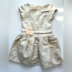 American Girl gold holiday party birthday dress 7 short sleeve flower